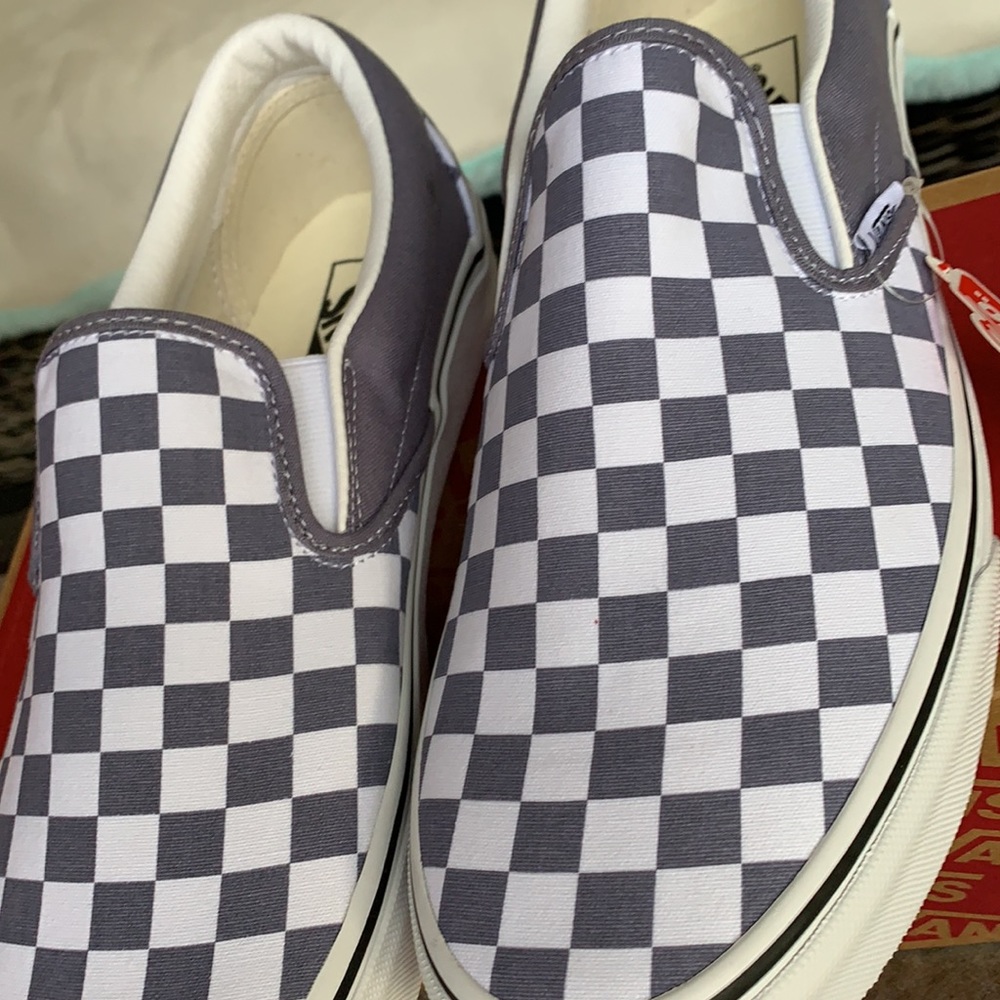 VANS CLASSIC SLIP ON CHECKERBOARD Blgrnt/TRWHT WMN - Picture 11 of 15